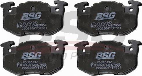 BSG BSG 70-202-012 - Brake Pad Set, disc brake autospares.lv