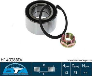 BTA H14028BTA - Wheel Bearing autospares.lv