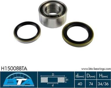 BTA H15008BTA - Wheel hub, bearing Kit autospares.lv