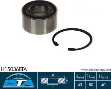 BTA H15036BTA - Wheel hub, bearing Kit autospares.lv