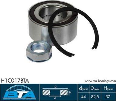 BTA H1C017BTA - Wheel hub, bearing Kit autospares.lv