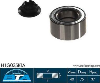 BTA H1G035BTA - Wheel hub, bearing Kit autospares.lv