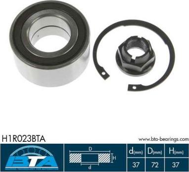 BTA H1R023BTA - Wheel hub, bearing Kit autospares.lv