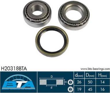 BTA H20318BTA - Wheel hub, bearing Kit autospares.lv