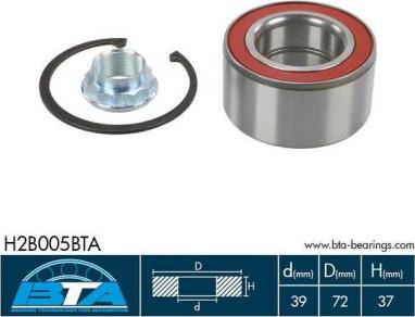 BTA H2B005BTA - Wheel hub, bearing Kit autospares.lv