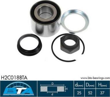 BTA H2C018BTA - Wheel hub, bearing Kit autospares.lv