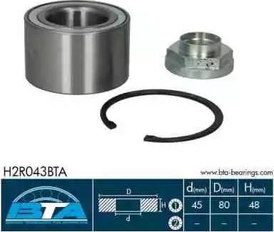 BTA H2R043BTA - Wheel hub, bearing Kit autospares.lv