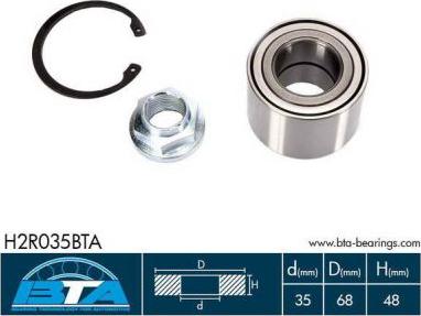 BTA H2R035BTA - Wheel hub, bearing Kit autospares.lv