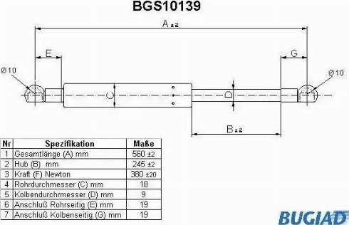 Bugiad BGS10139 - Gas Spring, boot, cargo area autospares.lv