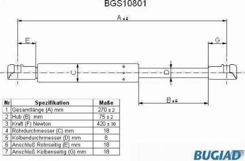 Bugiad BGS10801 - Gas Spring, boot, cargo area autospares.lv