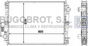 BUGOBROT 40-DF0001 - Radiator, engine cooling autospares.lv