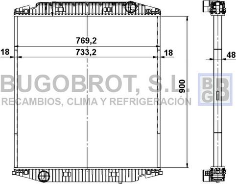 BUGOBROT 40-IV0004 - Radiator, engine cooling autospares.lv