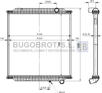 BUGOBROT 40-VO0001 - Radiator, engine cooling autospares.lv