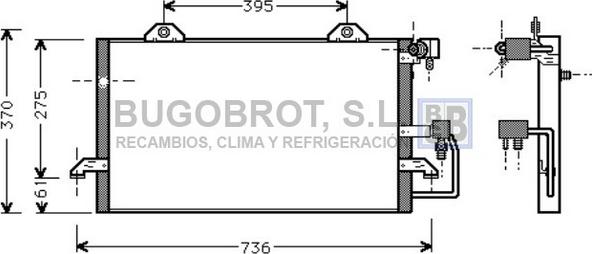 BUGOBROT 62-AI5118 - Condenser, air conditioning autospares.lv