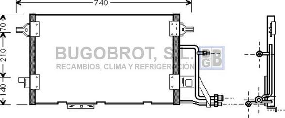 BUGOBROT 62-AI5137 - Condenser, air conditioning autospares.lv