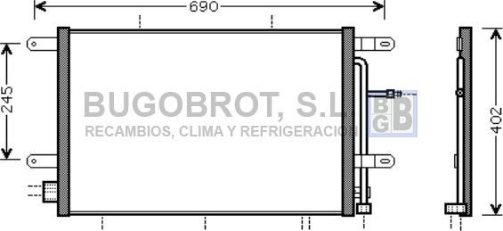 BUGOBROT 62-AI5239 - Condenser, air conditioning autospares.lv