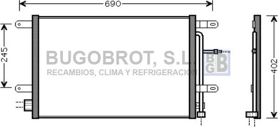 BUGOBROT 62-AI5238 - Condenser, air conditioning autospares.lv