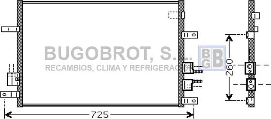 BUGOBROT 62-AL5097 - Condenser, air conditioning autospares.lv
