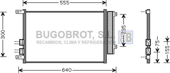 BUGOBROT 62-AL5088 - Condenser, air conditioning autospares.lv