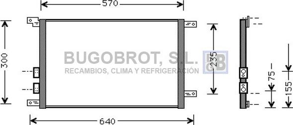 BUGOBROT 62-AL5070 - Condenser, air conditioning autospares.lv