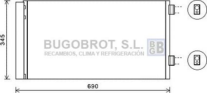 BUGOBROT 62-BW5414 - Condenser, air conditioning autospares.lv