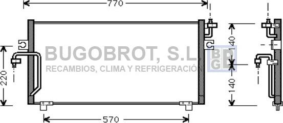 BUGOBROT 62-DN5193 - Condenser, air conditioning autospares.lv