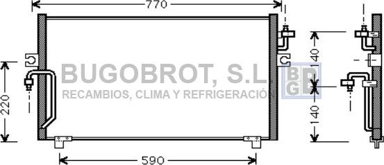 BUGOBROT 62-DN5182 - Condenser, air conditioning autospares.lv