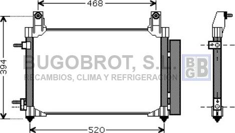 BUGOBROT 62-DW5081 - Condenser, air conditioning autospares.lv