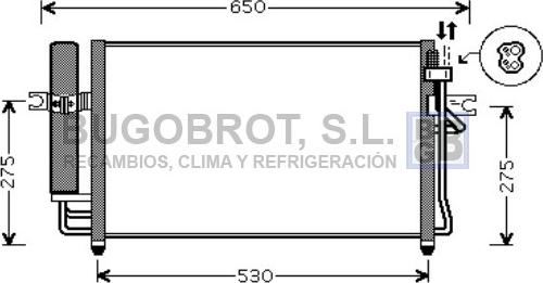 BUGOBROT 62-HY5087 - Condenser, air conditioning autospares.lv