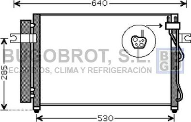 BUGOBROT 62-HY5195 - Condenser, air conditioning autospares.lv