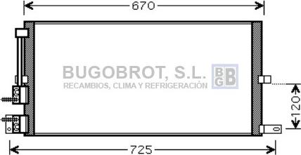 BUGOBROT 62-JR5043 - Condenser, air conditioning autospares.lv