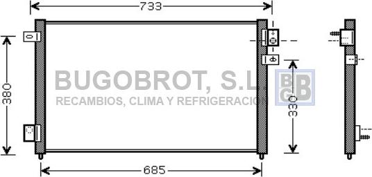 BUGOBROT 62-JR5036 - Condenser, air conditioning autospares.lv