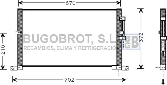 BUGOBROT 62-JR5032 - Condenser, air conditioning autospares.lv