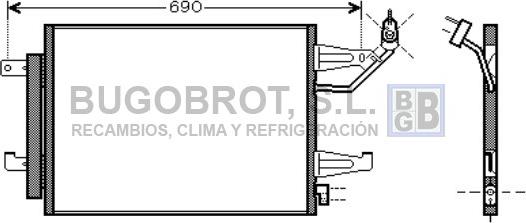 BUGOBROT 62-MT5177 - Condenser, air conditioning autospares.lv