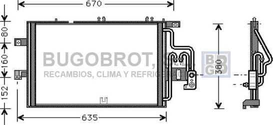 BUGOBROT 62-OL5309 - Condenser, air conditioning autospares.lv