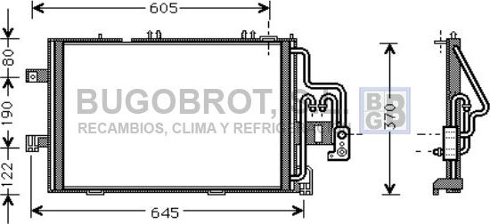 BUGOBROT 62-OL5307 - Condenser, air conditioning autospares.lv