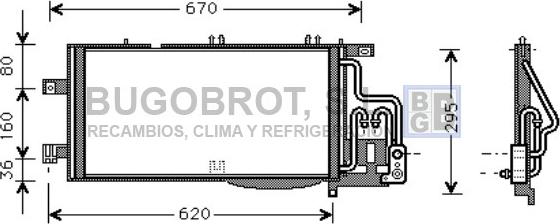 BUGOBROT 62-OL5310 - Condenser, air conditioning autospares.lv