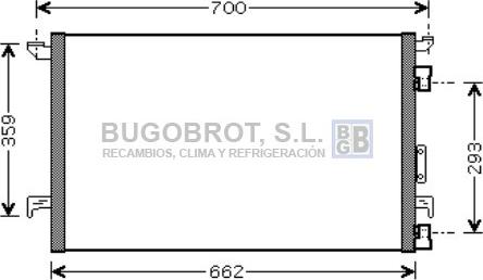 BUGOBROT 62-OL5333 - Condenser, air conditioning autospares.lv
