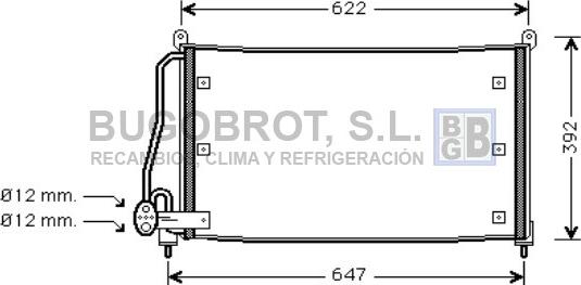 BUGOBROT 62-OL5295 - Condenser, air conditioning autospares.lv