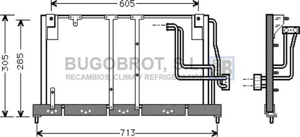 BUGOBROT 62-OL5225 - Condenser, air conditioning autospares.lv