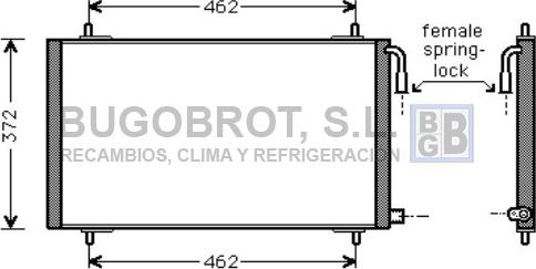 BUGOBROT 62-PE5191 - Condenser, air conditioning autospares.lv