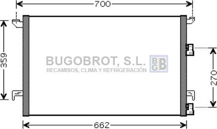 BUGOBROT 62-SB5060 - Condenser, air conditioning autospares.lv