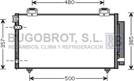 BUGOBROT 62-TO5392 - Condenser, air conditioning autospares.lv