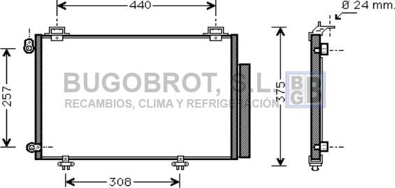 BUGOBROT 62-TO5267 - Condenser, air conditioning autospares.lv