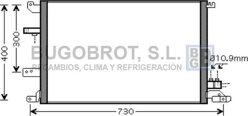 BUGOBROT 62-VO5138 - Condenser, air conditioning autospares.lv