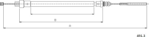 Cabor 491.3 - Cable, parking brake autospares.lv
