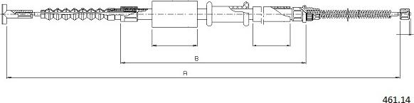 Cabor 461.14 - Cable, parking brake autospares.lv