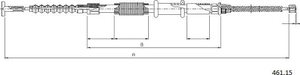 Cabor 461.15 - Cable, parking brake autospares.lv