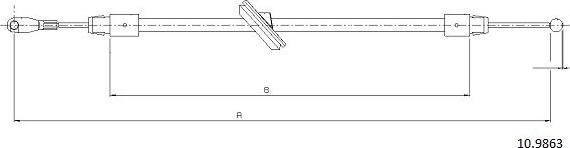 Cabor 10.9863 - Cable, parking brake autospares.lv