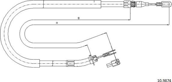 Cabor 10.9874 - Cable, parking brake autospares.lv